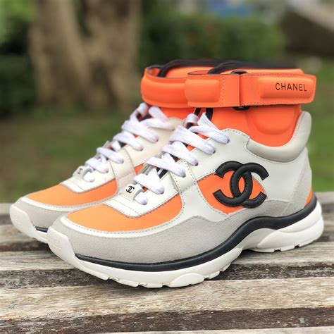 chanel high top sneakers orange|Chanel sneakers female.